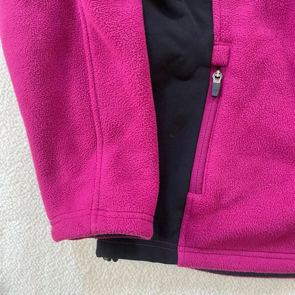 LL Bean‎ Womens Small Fleece Jacket Pink Polartec Full Zip Mock Neck 0FJW2